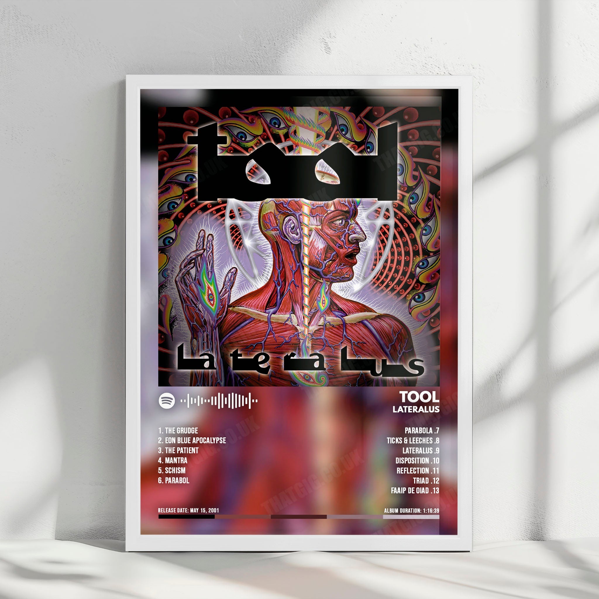 Tool "Lateralus" Album Cover Poster - with Complete Tracklist
