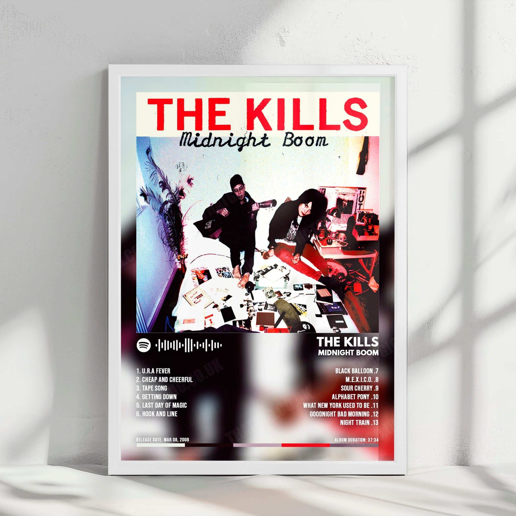 The Kills "Midnight Boom" Album Cover Poster - with Complete Tracklist