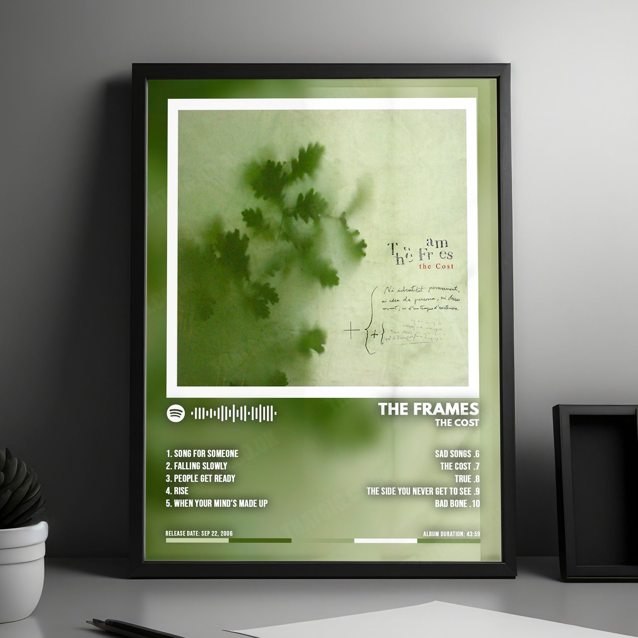 The Frames "The Cost" Album Cover Poster - with Complete Tracklist