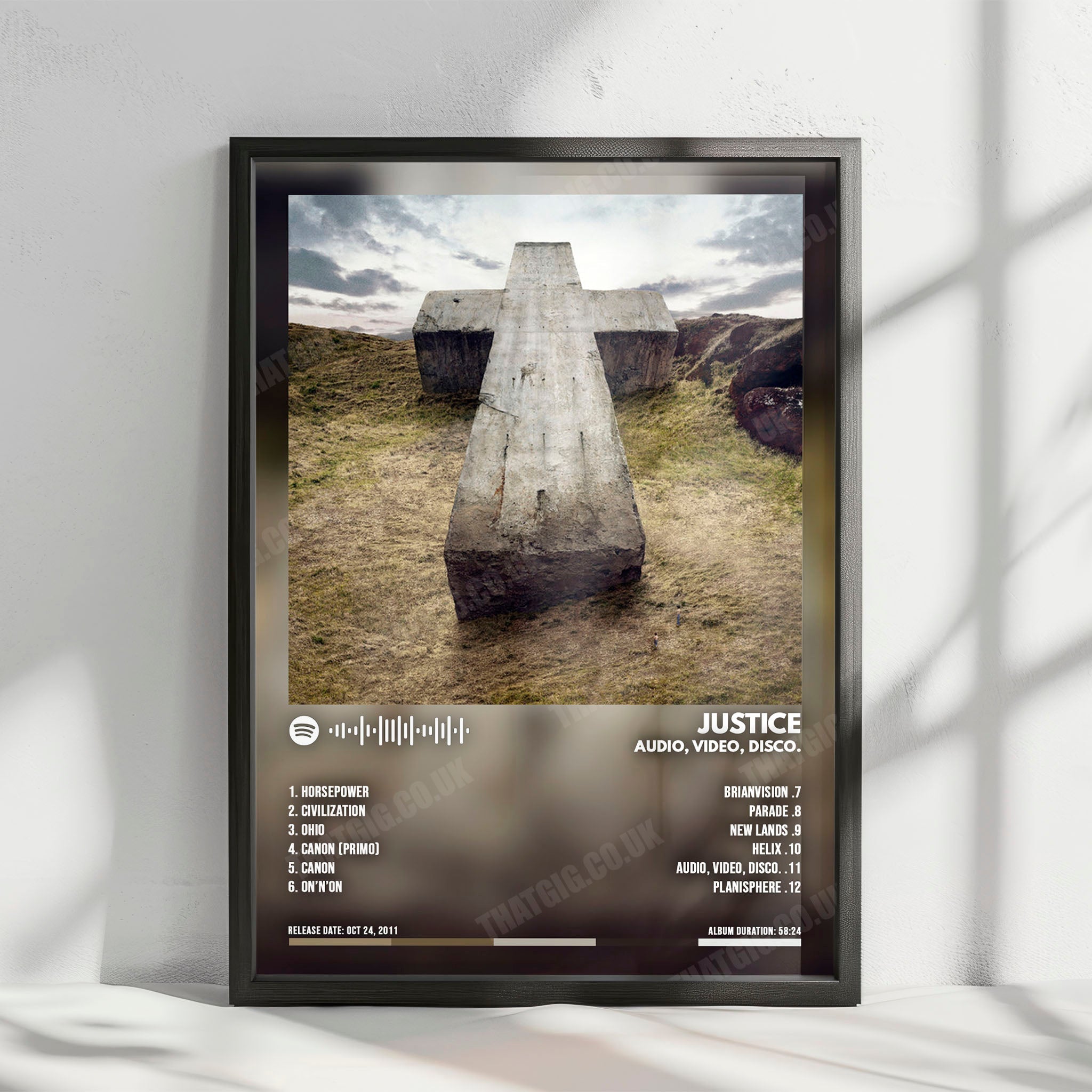 Justice "Audio, Video, Disco" Album Cover Poster - with Complete Tracklist