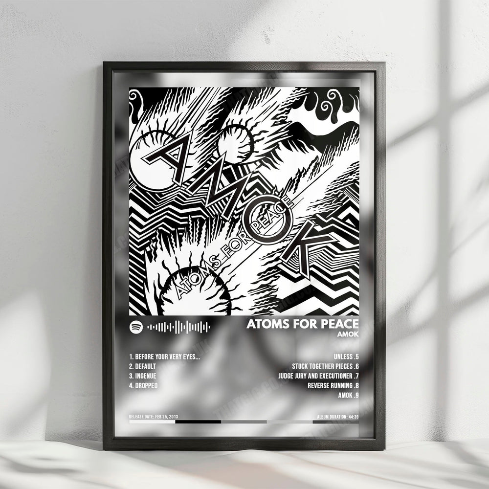 Atoms for Peace "AMOK" Album Cover Poster - with Complete Tracklist
