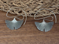 Ginkgo Whisper Earrings – Sculpted Sterling Silver Botanical Statement Drops.