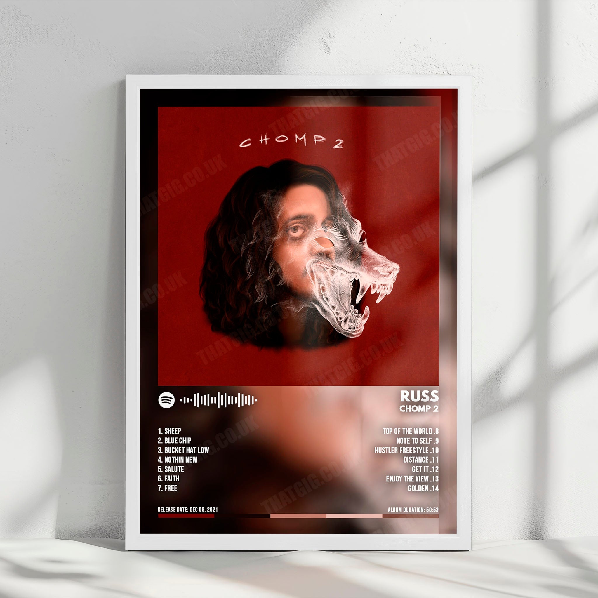 Russ "Chomp 2" Album Cover Poster - with Complete Tracklist