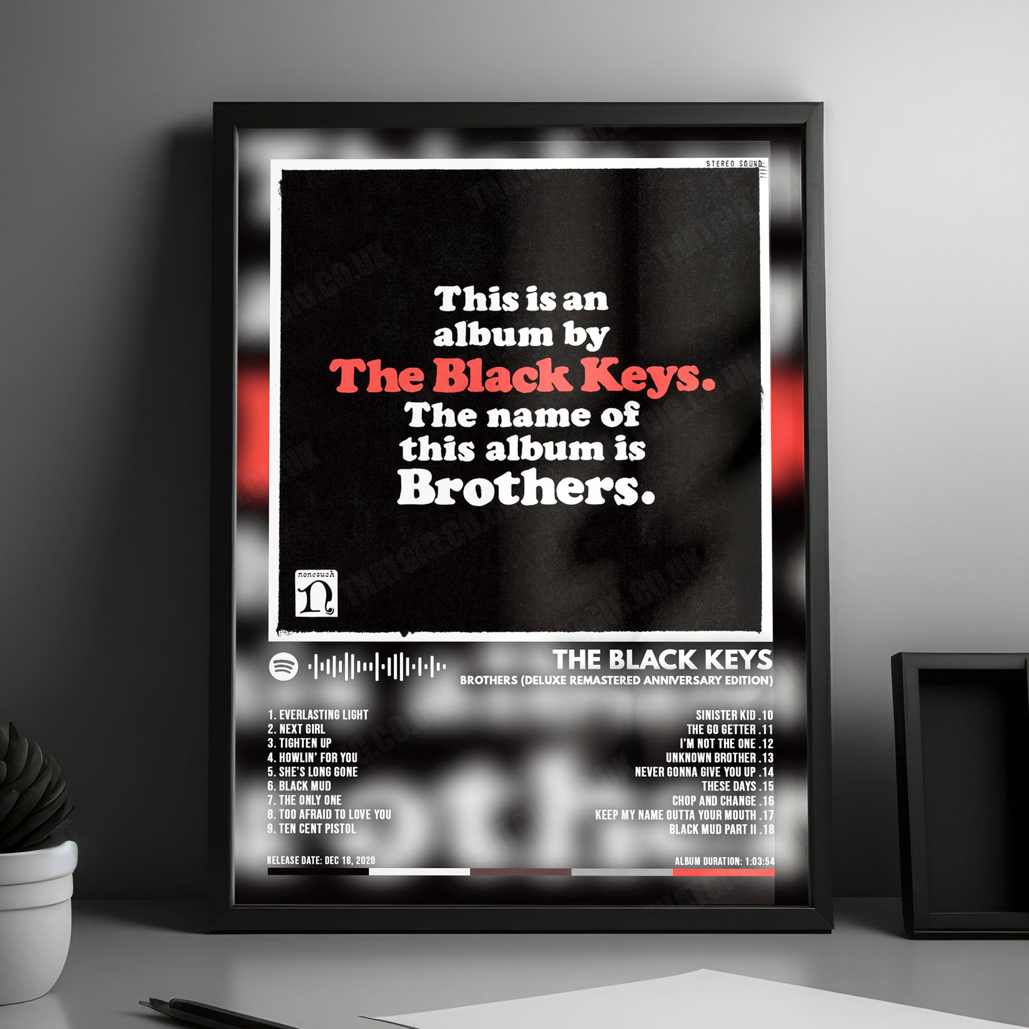 The Black Keys "Brothers" Album Cover Poster - with Complete Tracklist