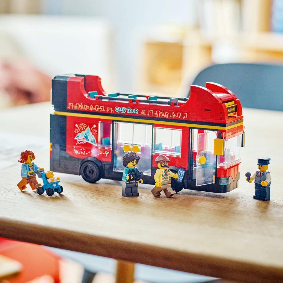 Lego City 60407 Red Double-Decker Sightseeing Bus Playset for Ages 7+