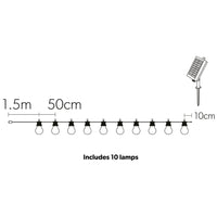 4lite Antheia Solar IP44 Festoon Outdoor String Lights - 5m