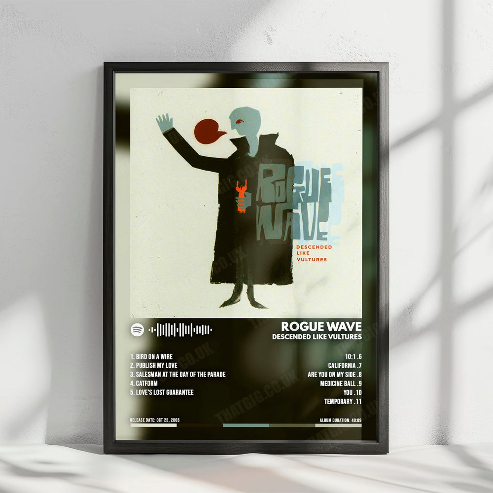 Rogue Wave "Descended Like Vultures" Album Cover Poster - with Complete Tracklist