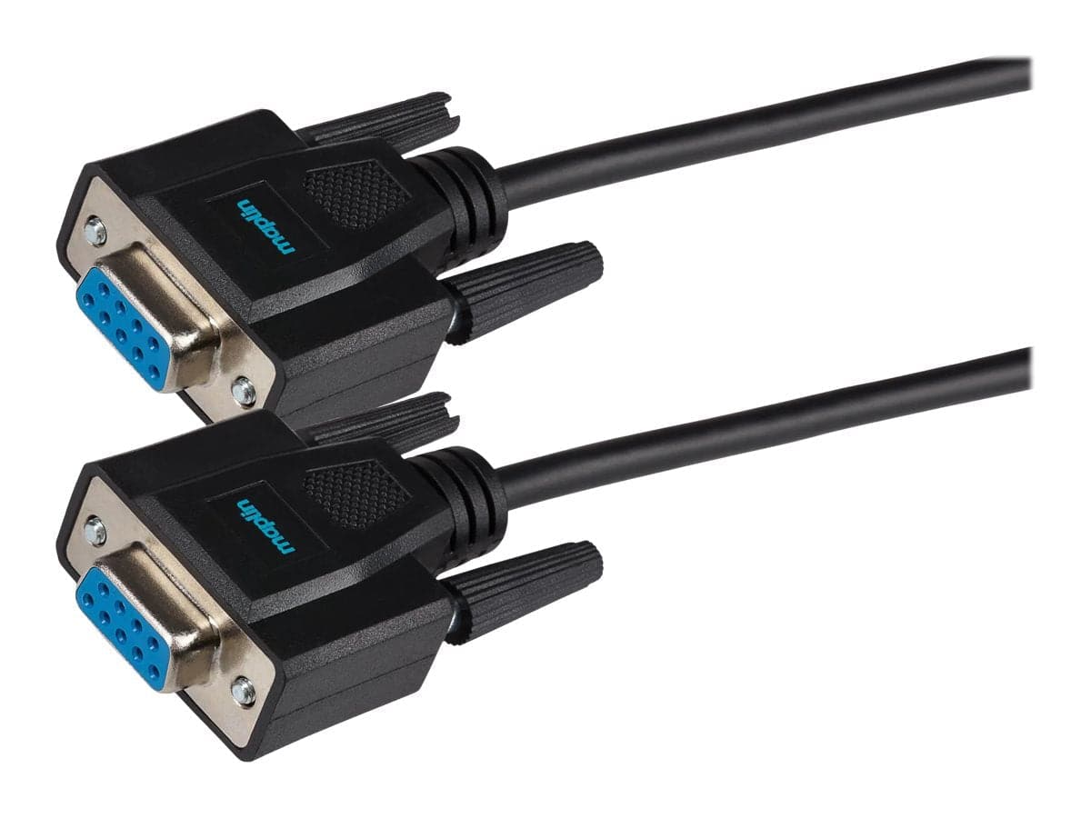 Maplin Premium Serial RS232 Null Modem 9 Pin Female Cable - Black, 3m