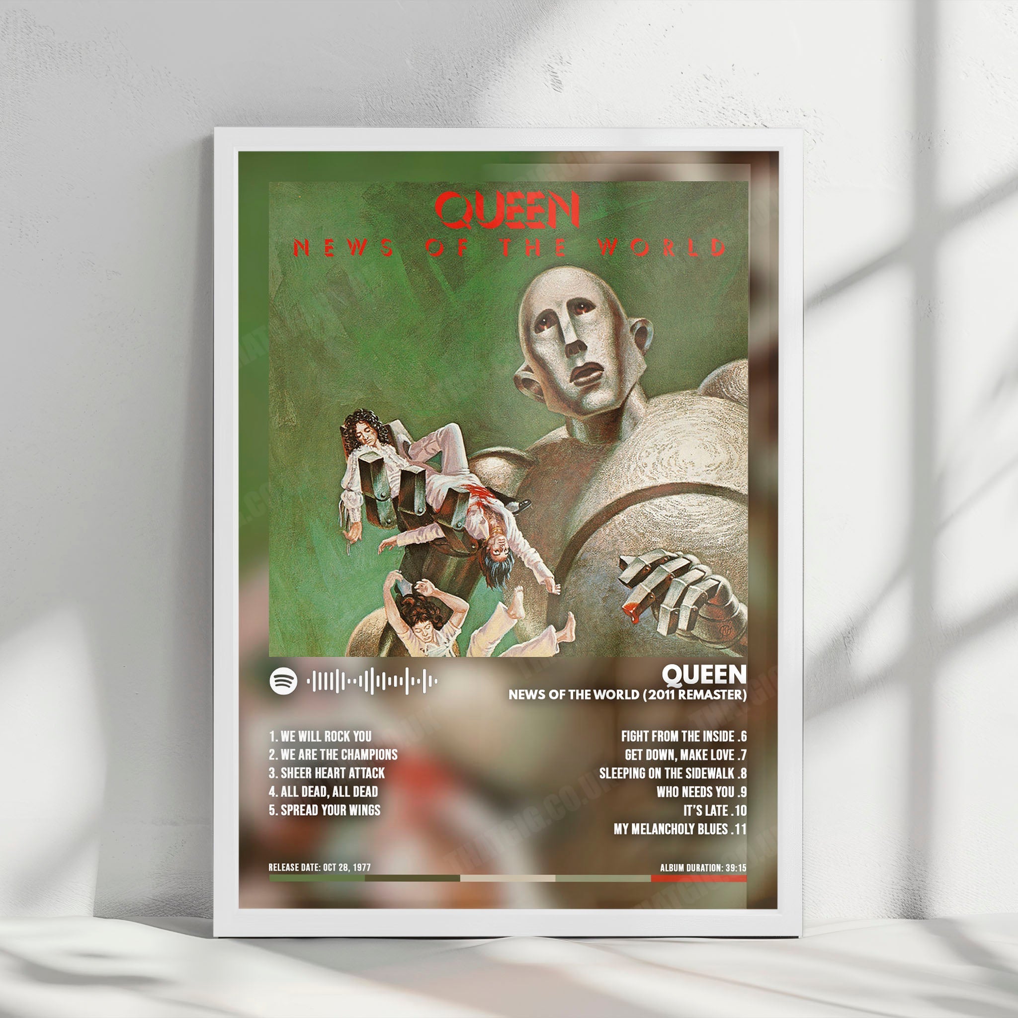 Queen "News of the World" Album Cover Poster - with Complete Tracklist