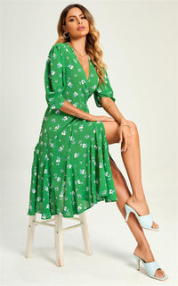 Quilted Block High Heeled Mule Sandal In Mint Blue