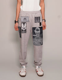 Multi-Patch Jogger Pants in Grey