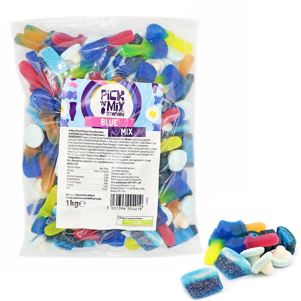 1kg Blue Sweets Mix Bag