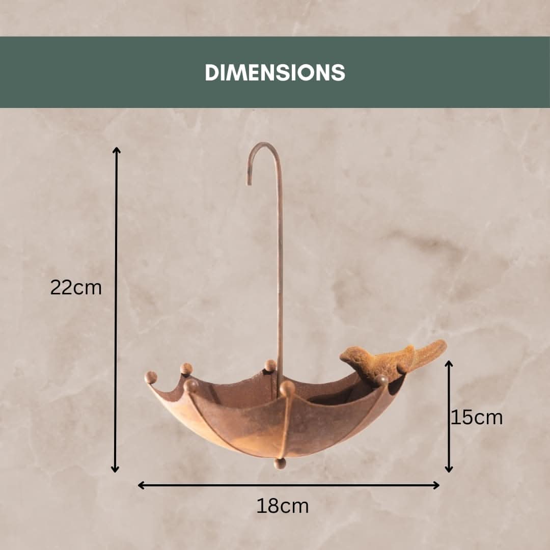Hanging Umbrella Bird Bath Bird Feeder Cast Iron