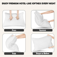 2 Pack Luxury Hotel Pillows Hypoallergenic Hollowfibre Soft Medium Support for Comfortable Sleep by OLIVIA ROCCO