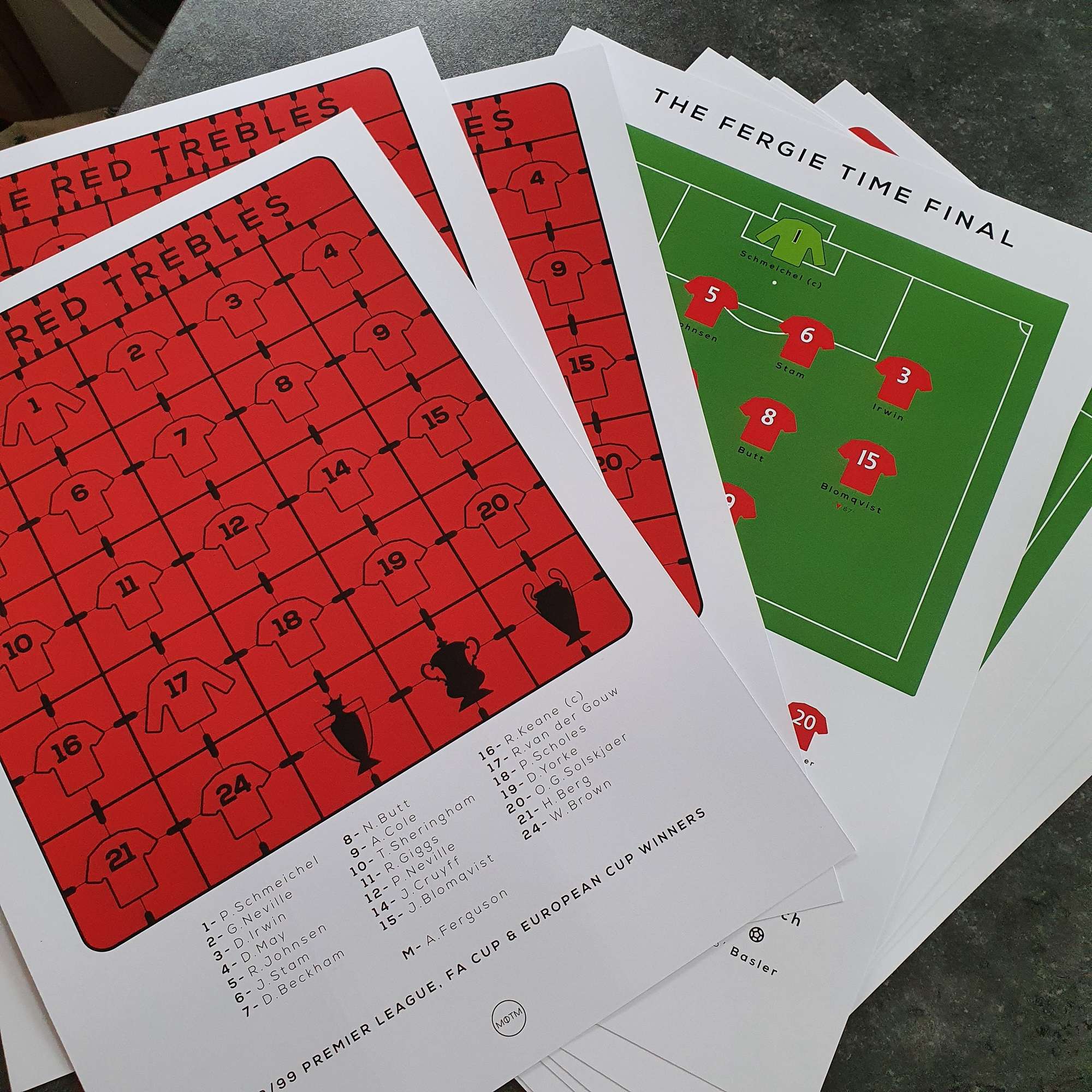 Manchester Reds 'The Red Trebles' 1998/1999 Print