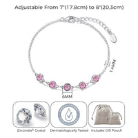 Pink Crystal Chain Bracelet Created with Zircondia® Crystals