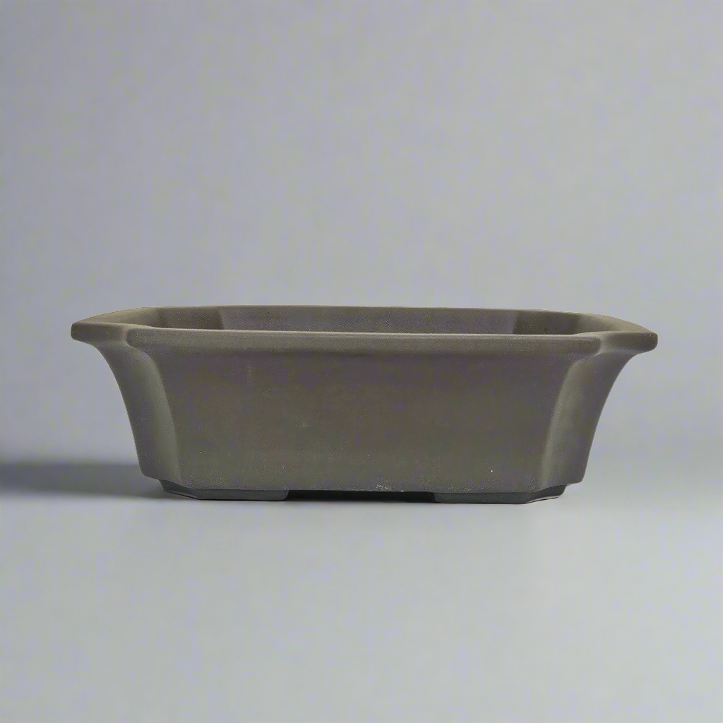 22cm Premium Unglazed Rectangular Bonsai Pot in Rich Brown