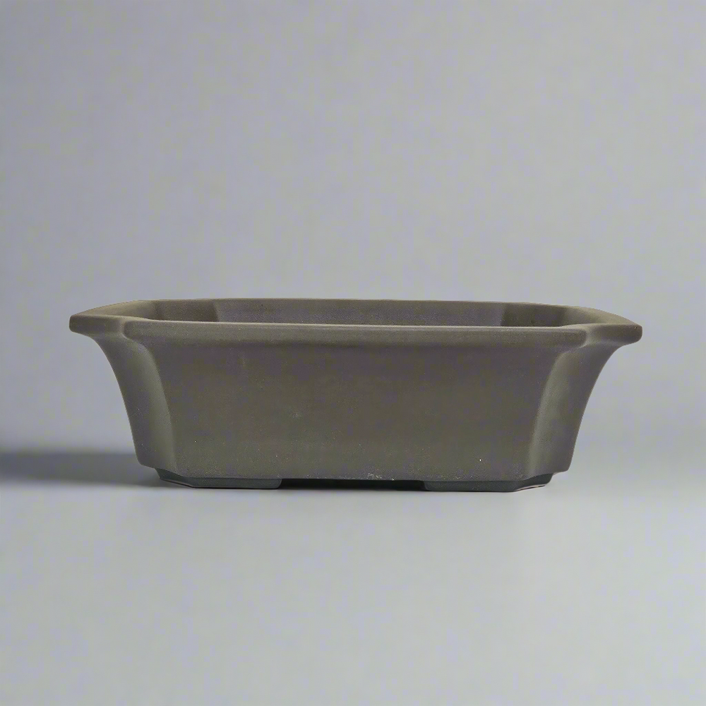 22cm Premium Unglazed Rectangular Bonsai Pot in Rich Brown