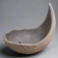 Half-Moon 17cm Unglazed Bonsai Pot in Natural Brown