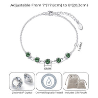 Green Crystal Chain Bracelet Created with Zircondia® Crystals