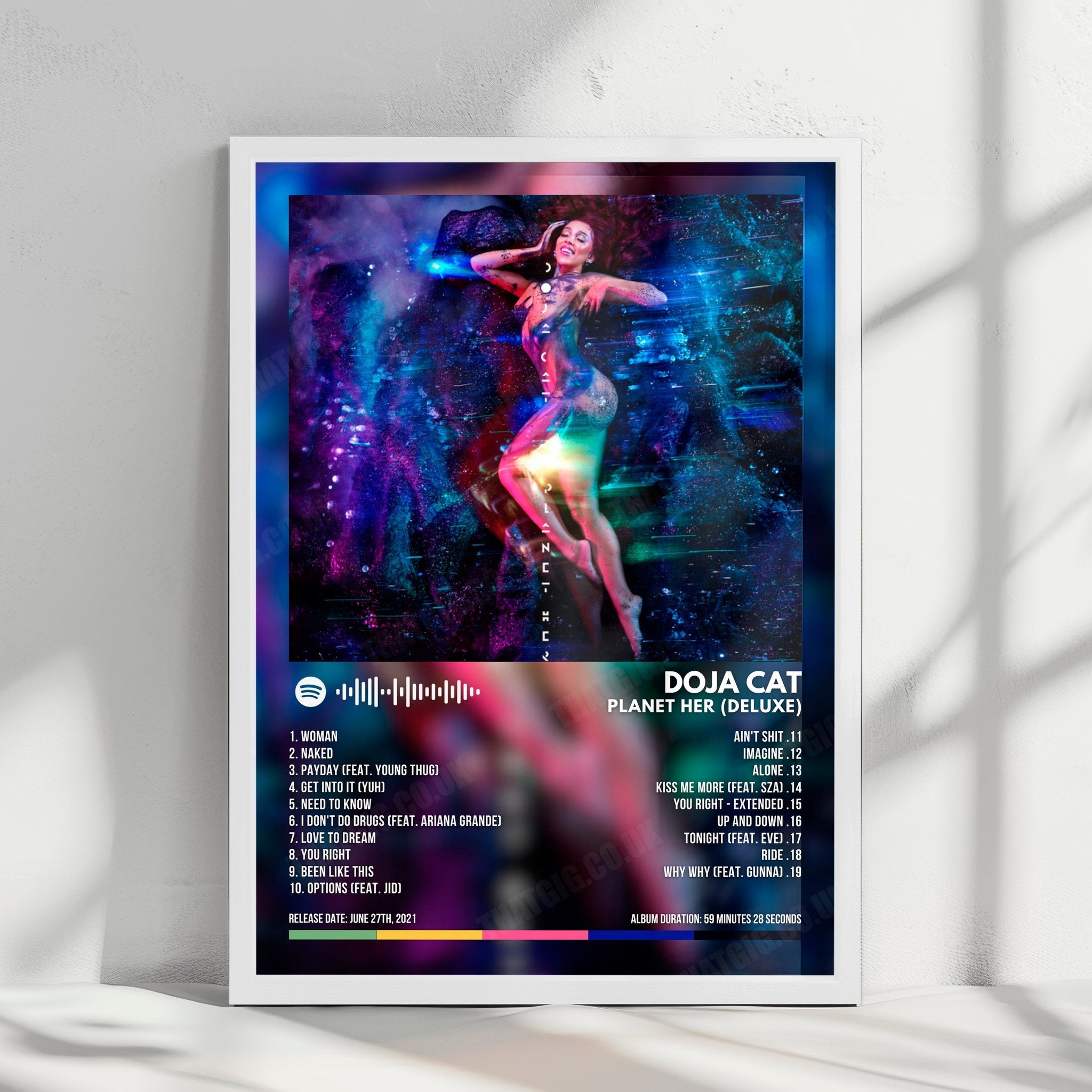Doja Cat "Planet Her (Deluxe)" Album Cover Poster - with Complete Tracklist