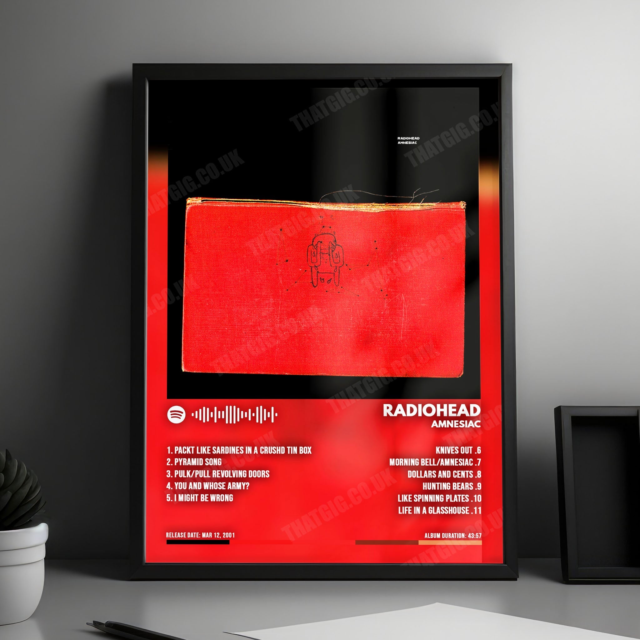 Radiohead "Amnesiac" Album Cover Poster - with Complete Tracklist