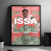 21 Savage "Issa Album" Album Cover Poster - with Complete Tracklist