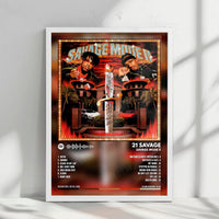 21 Savage "Savage Mode II" Album Cover Poster - with Complete Tracklist