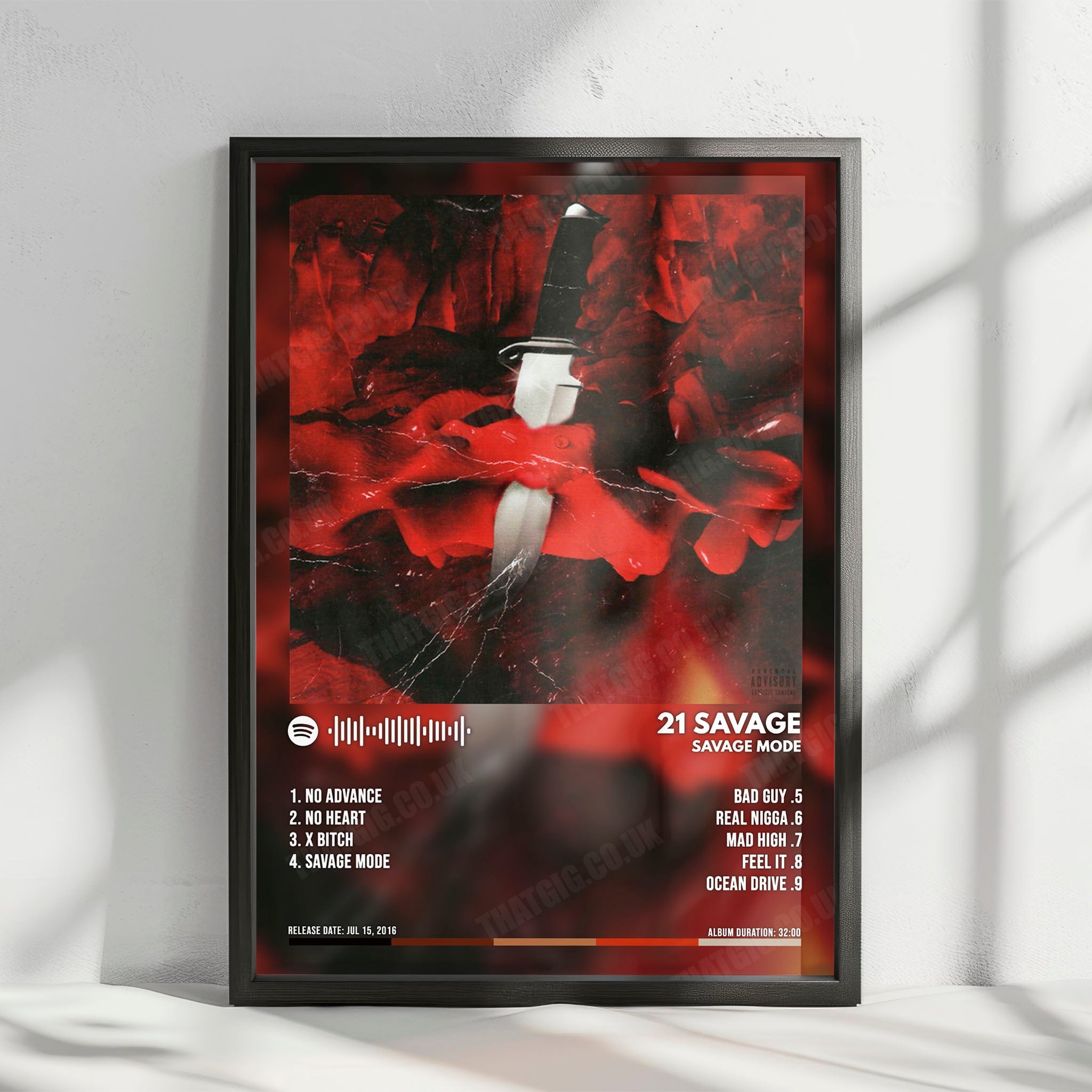 21 Savage "Savage Mode" Album Cover Poster - with Complete Tracklist