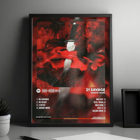 21 Savage "Savage Mode" Album Cover Poster - with Complete Tracklist