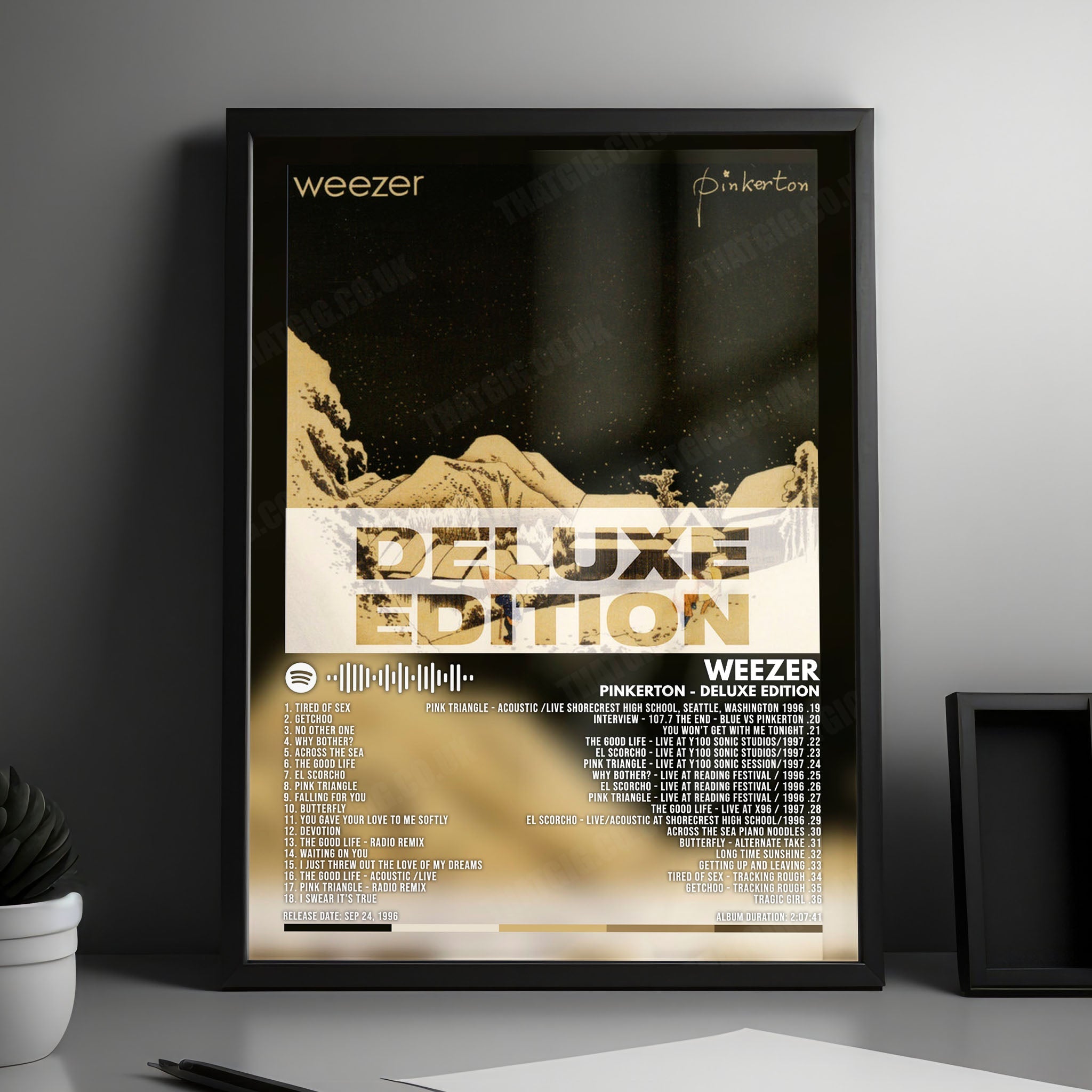 Weezer "Pinkerton" Album Cover Poster - with Complete Tracklist