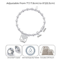 21st Birthday Heart Charm Stretch Bracelet with Quote Gift Box
