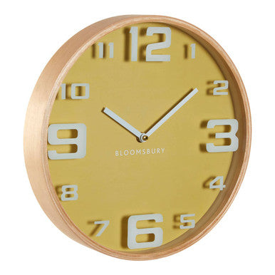 Vitus Yellow Wood Large Numbers Wall Clock