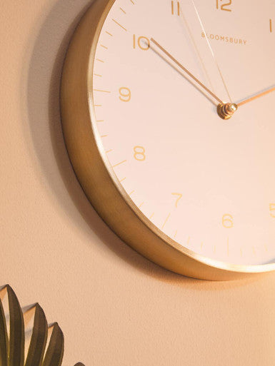 Elko Gold And White Finish Wall Clock