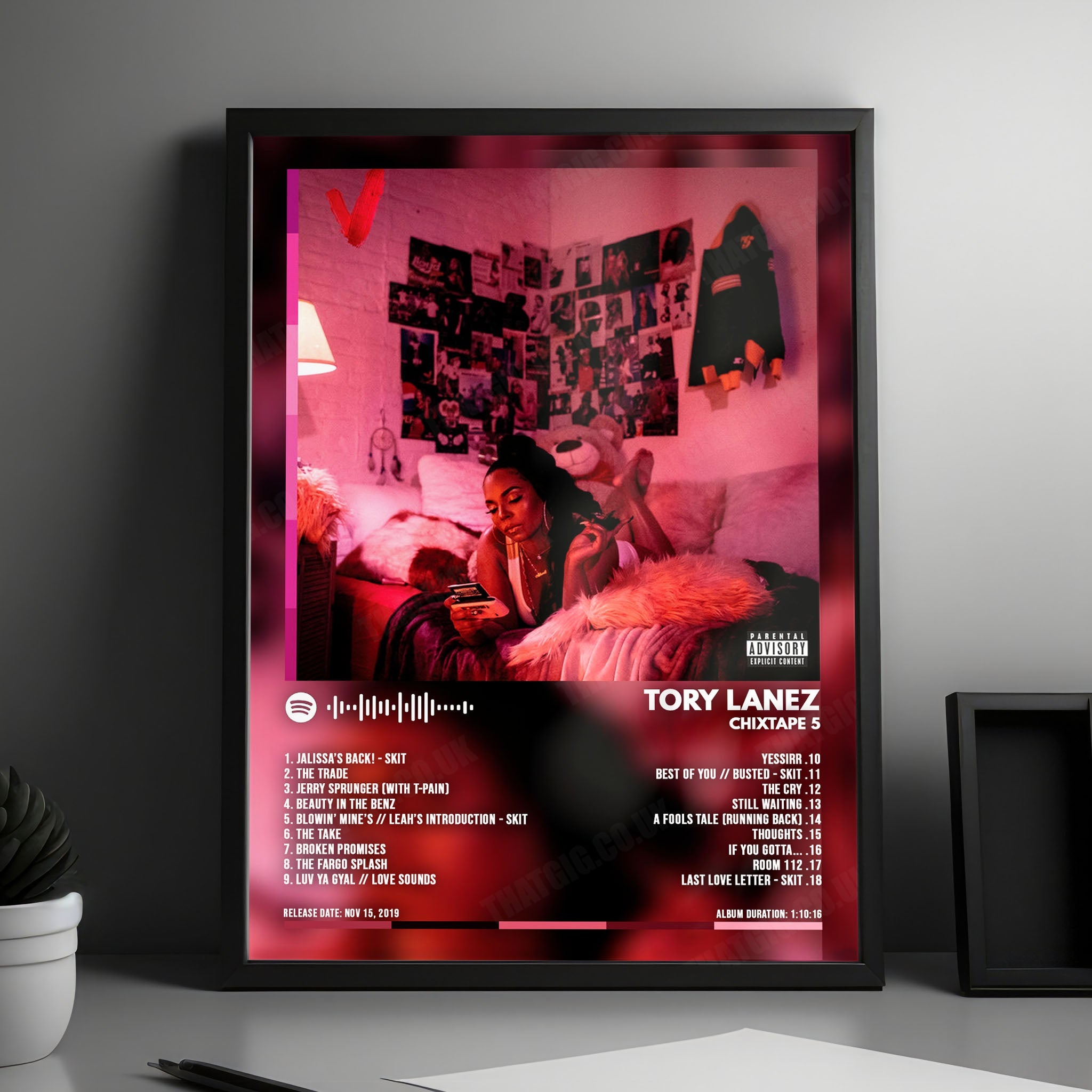Tory Lanez "Chixtape 5" Album Cover Poster - with Complete Tracklist