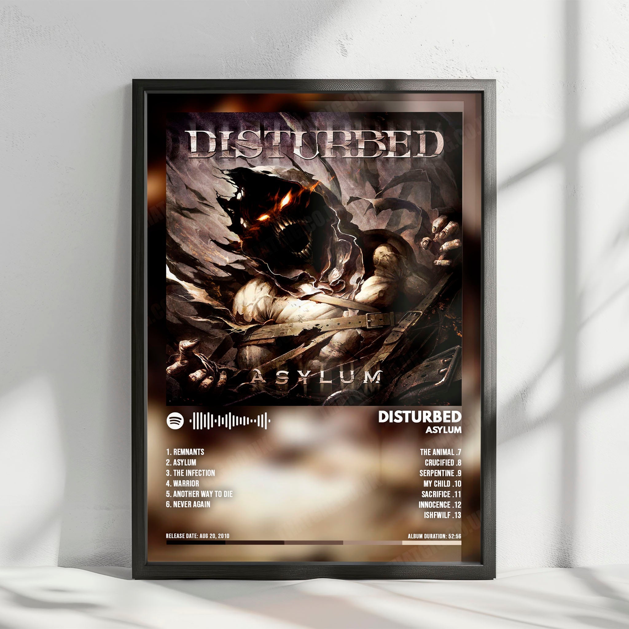 Disturbed "Asylum  " Album Cover Poster - with Complete Tracklist