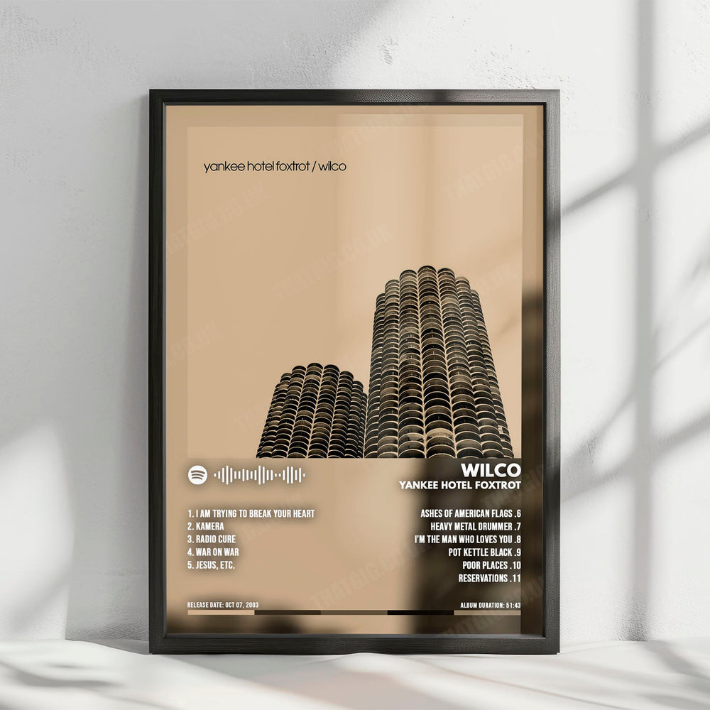 Wilco "Yankee Hotel Foxtrot  " Album Cover Poster - with Complete Tracklist