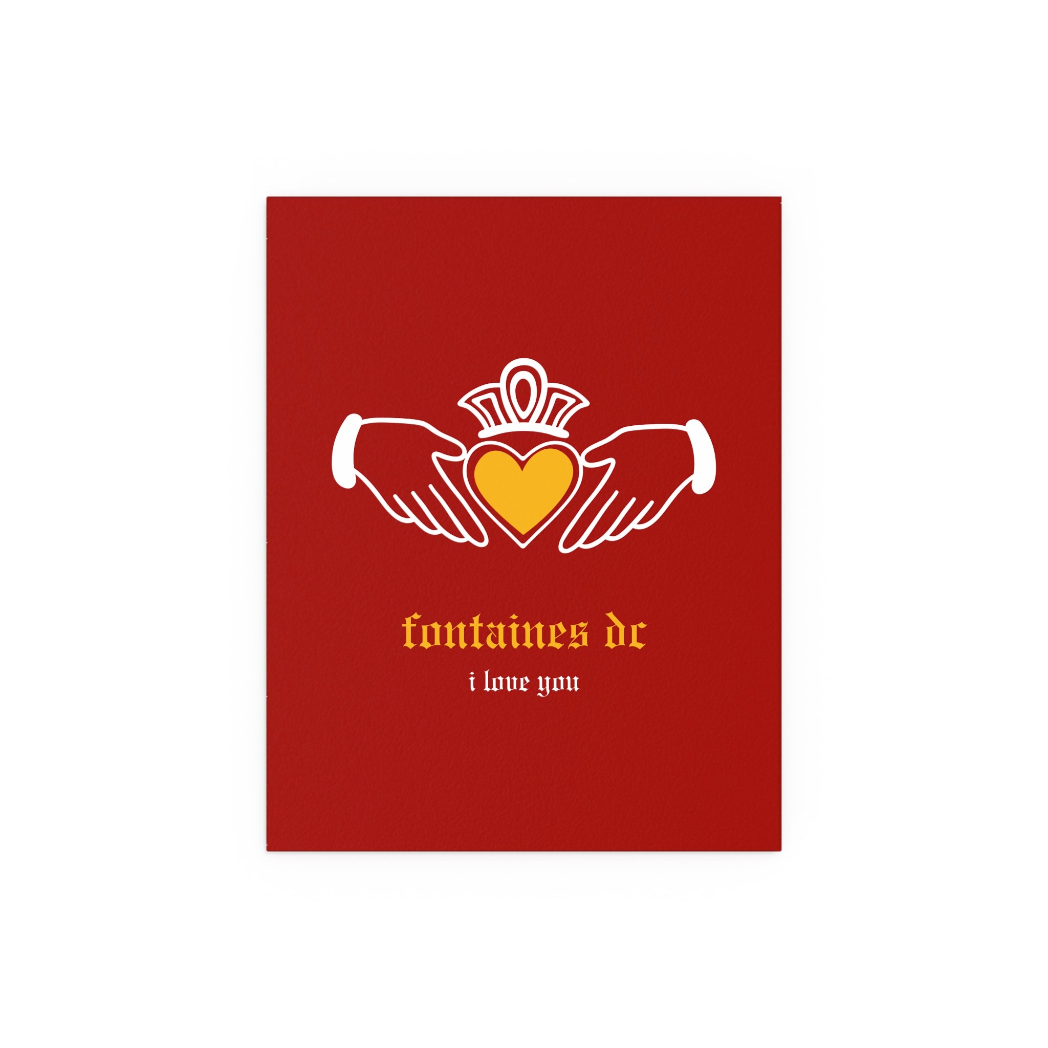 Fontaines DC - I Love You - Irish Claddagh (Red + Yellow)