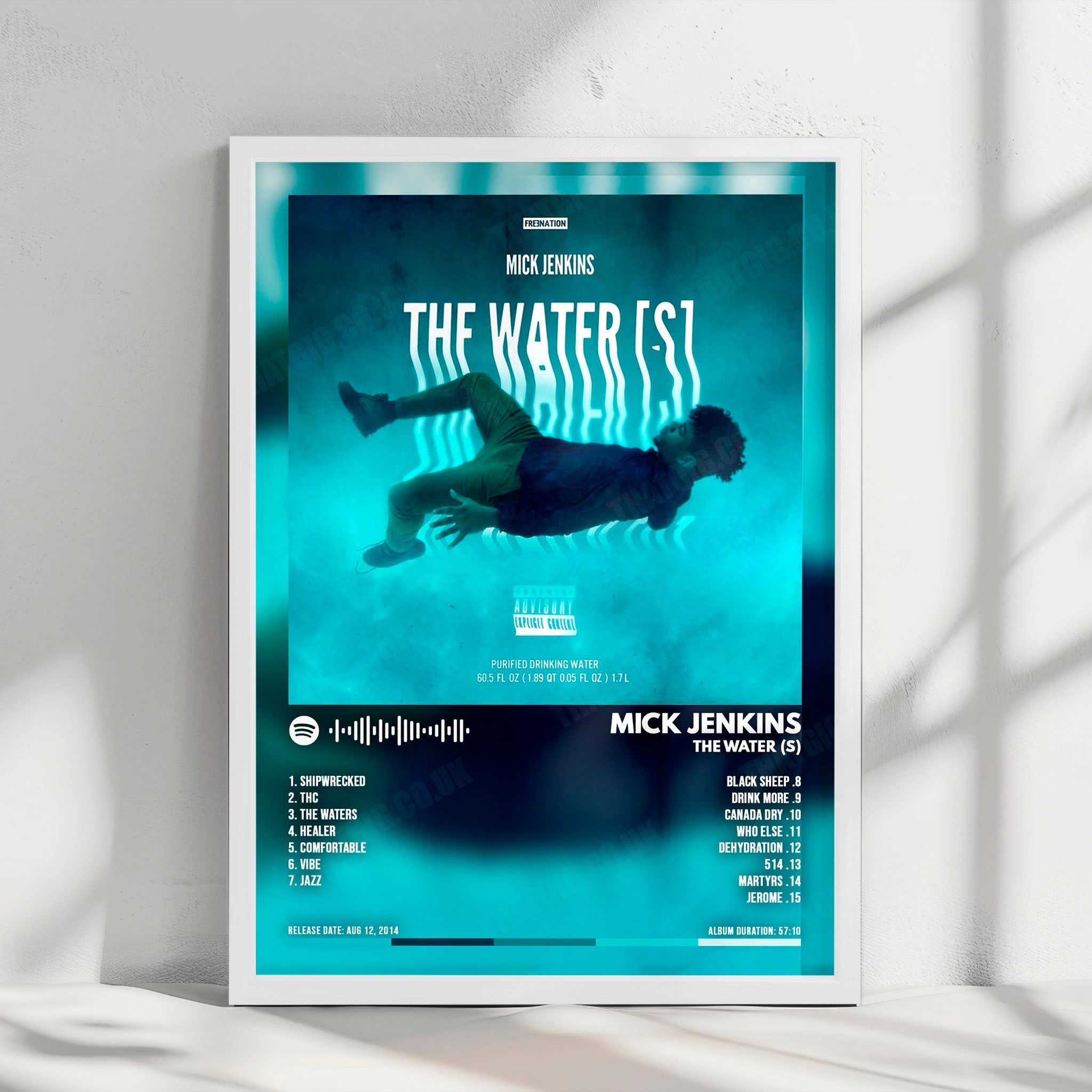 Mick Jenkins "The Water[S]" Album Cover Poster - with Complete Tracklist