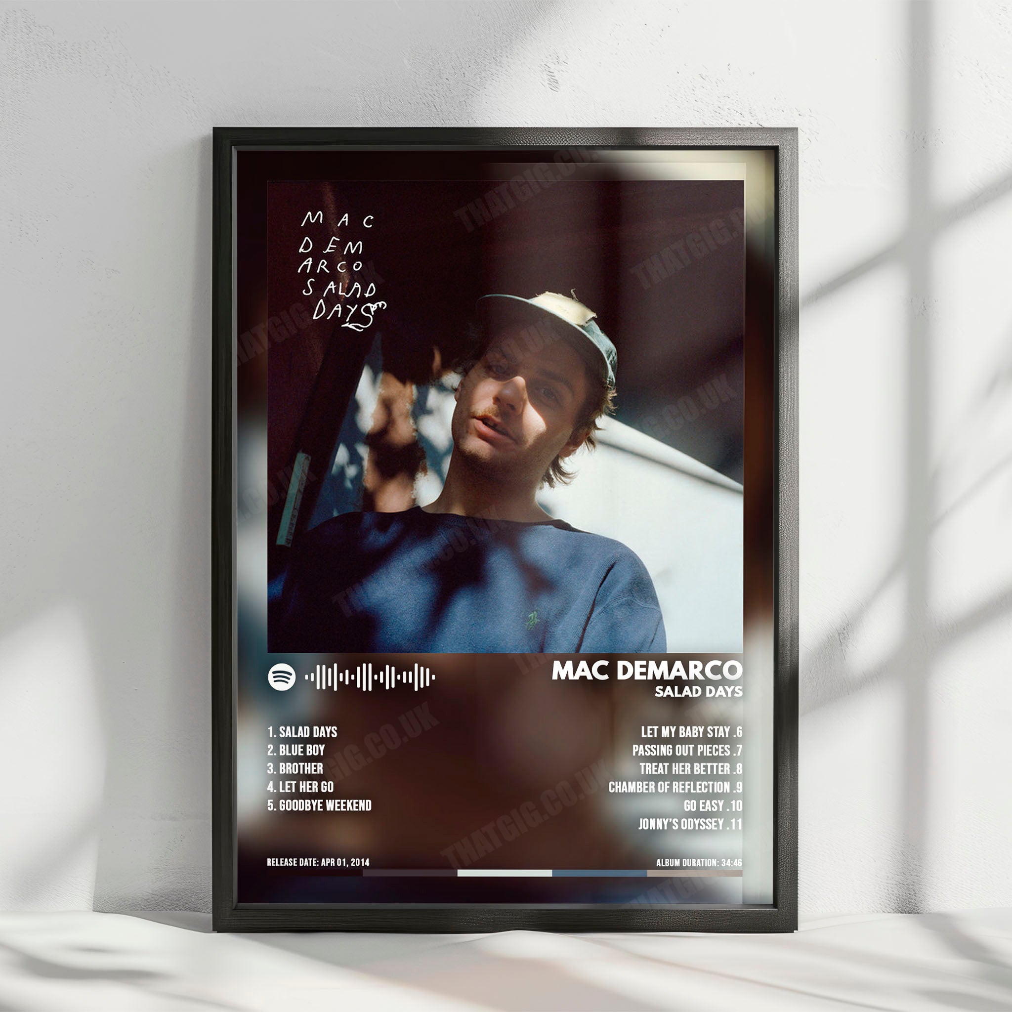 Mac DeMarco "Salad Days" Album Cover Poster - with Complete Tracklist