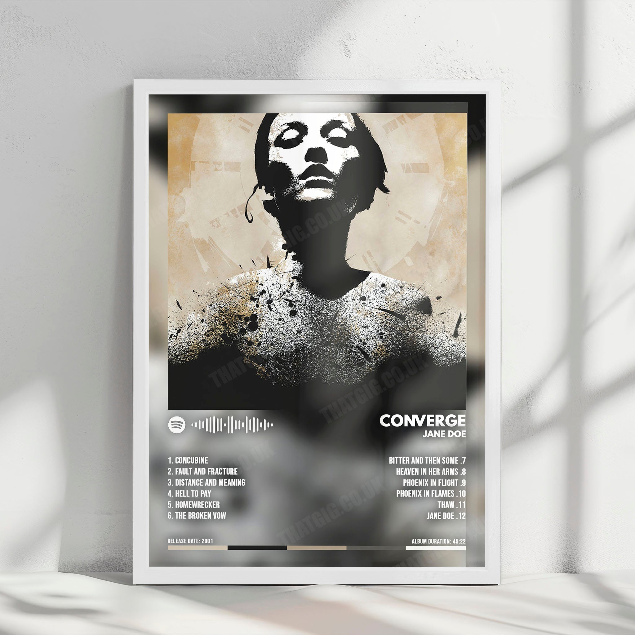 Converge "Jane Doe" Album Cover Poster - with Complete Tracklist