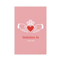 Fontaines DC - I Love You - Irish Claddagh (Pink + Red)