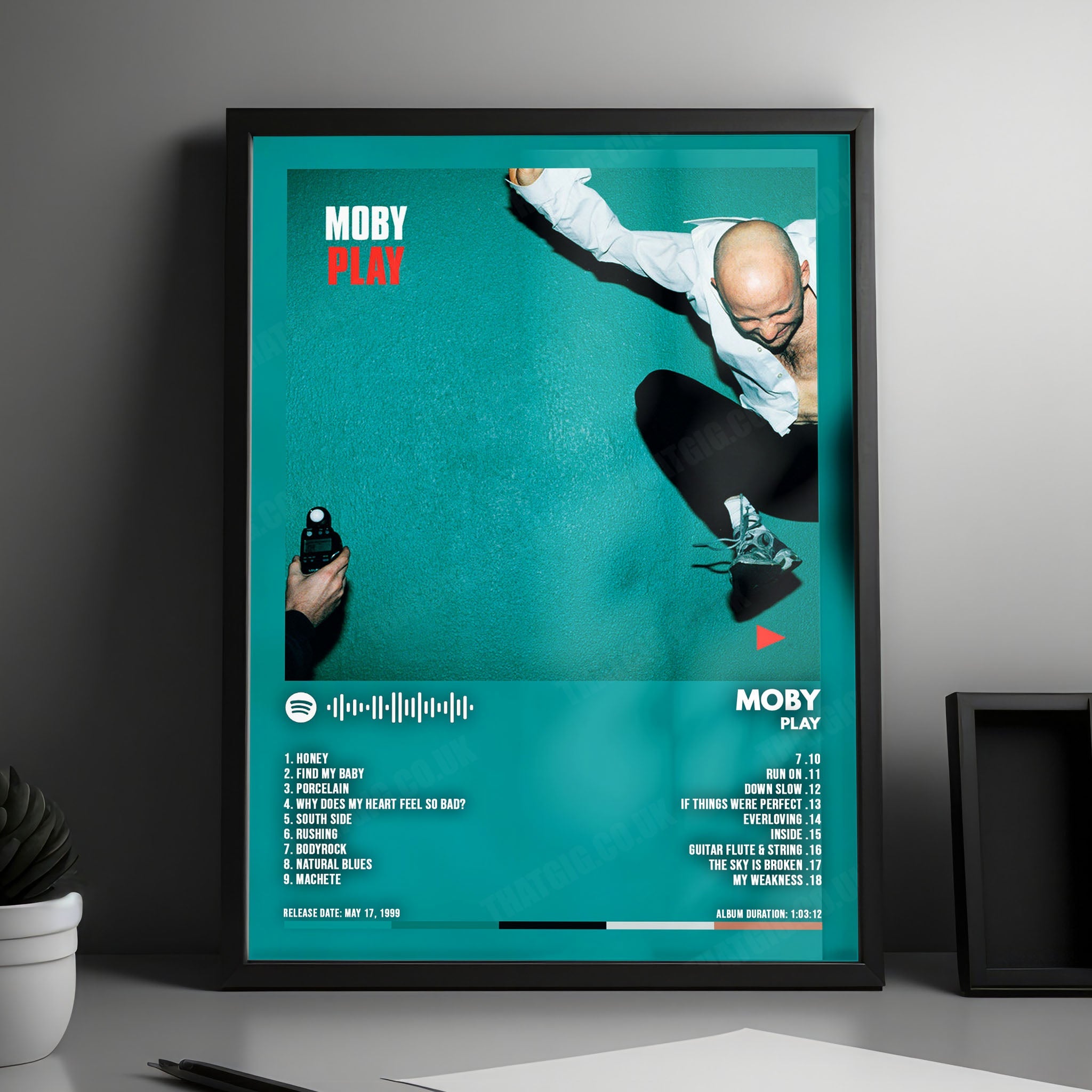 Moby "Play  " Album Cover Poster - with Complete Tracklist