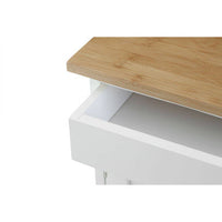 Harlow White and Bamboo Top Kitchen Trolley