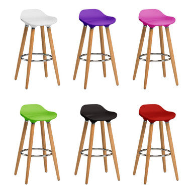 Stockholm Black Abs Beech Wood Bar Stool