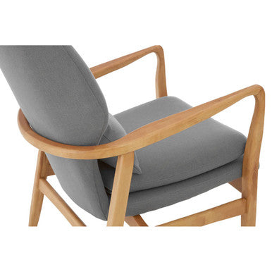 Stockholm Grey Chair With Birchwood Frame