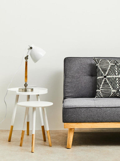 Set Of Two Viborg White Round Side Tables