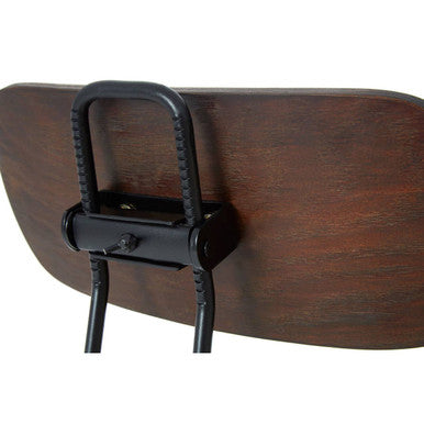 New Foundry Adjustable Wooden Seat Bar Stool