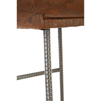 New Foundry Brown Leather Effect Bar Stool