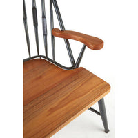 New Foundry Walnut Wood And Metal Armchair